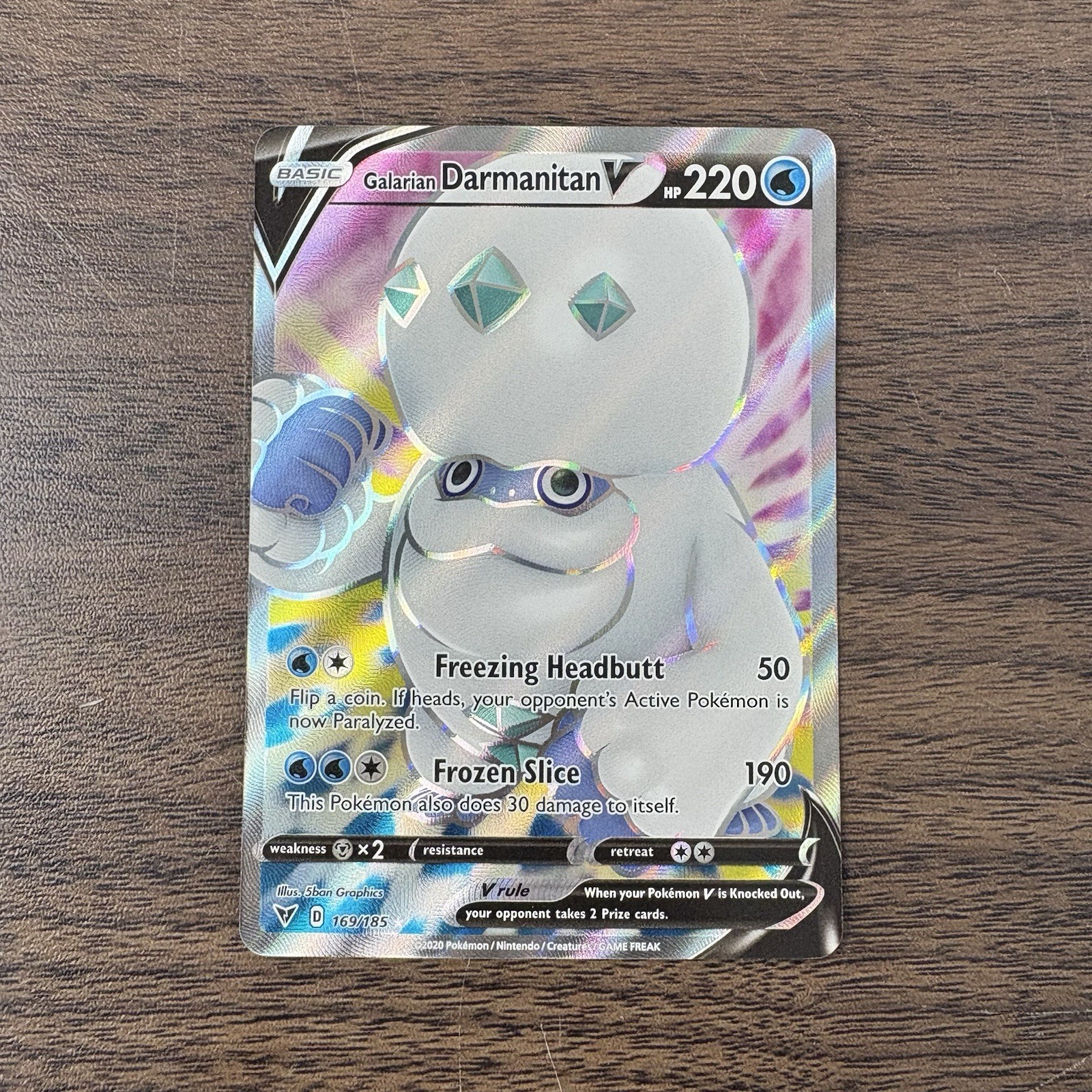 2020 Galarian Darmanitan V #169/185 Ultra Rare Holo Pokémon Vivid Voltage NM
