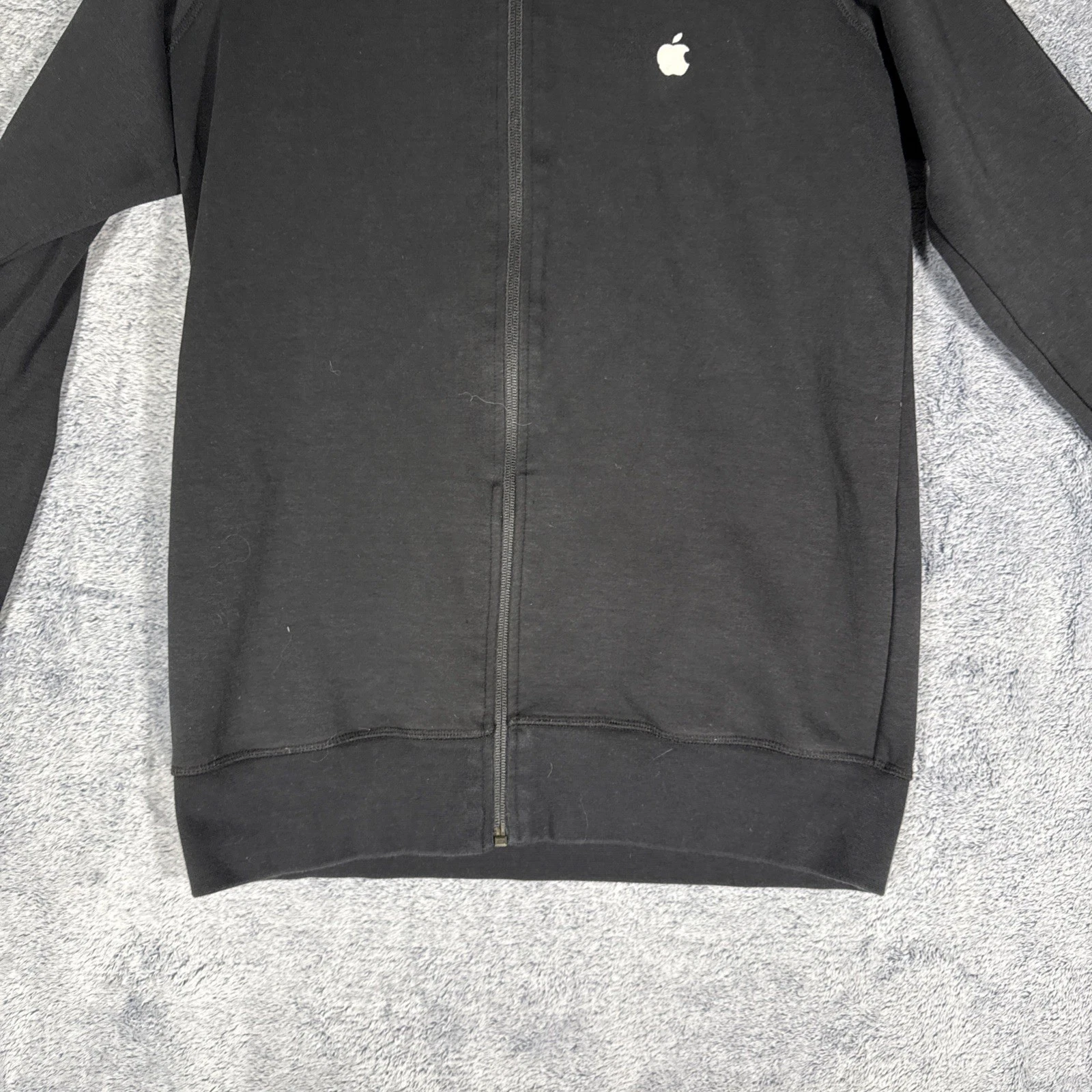 Apple Store Employee Jacket Full Zip Adult Size Small Logo Black Cotton Blend - product detail image 5