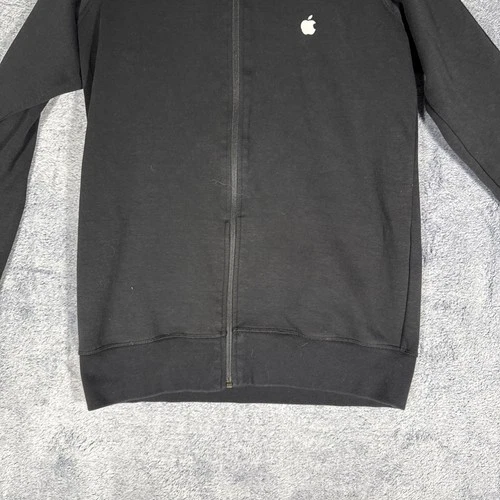 Apple Store Employee Jacket Full Zip Adult Size Small Logo Black Cotton Blend image 5