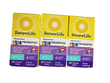 Renew Life Kids Probiotics 30 Count 3pk Chewable Digestive Immune Support