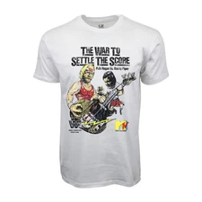 THE WAR TO SETTLE THE SCORE WHITE GRAPHIC HOGAN VS PIPER T-SHIRT