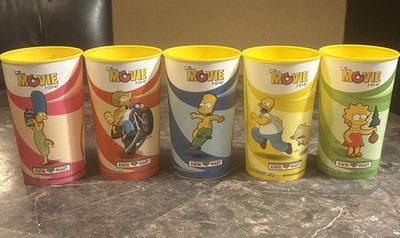 7-Eleven Slurpee Squishee The Simpsons Movie 2007 Cups Kwik-E-Mart *Complete Set
