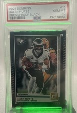 PSA 10 Jalen Hurts 2025 Donruss BLACK Press Proof SSP  /10 Only PSA 10!