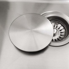 GZILA Kitchen Sink Stopper, Flat Decor Cover 304 Stainless Brushed Nickel