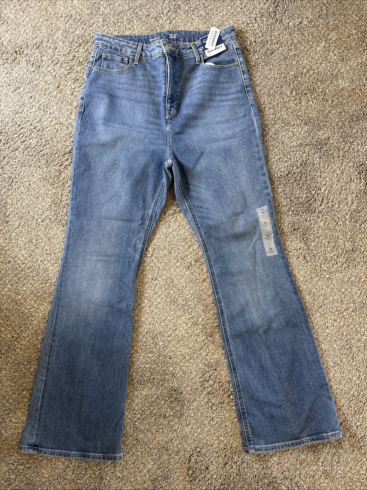 Old Navy Higher High-Rise Flare Jeans Womens Size 14 Blue Denim Medium Wash NWT!