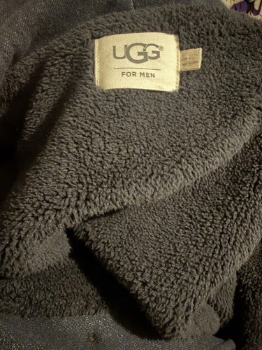UGG Men's Large Black Button-Front Fleece Lined Jacket image 8