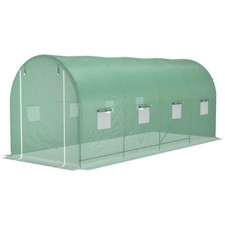 Outsunny Serra a Tunnel da Giardino 8 Finestre e Porta Avvolgibile 5x2x2m