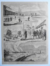 Kriegsbilder aus Thracien. Thrakien, Bulgarien, Serbien, Krieg Holzstich um 1885
