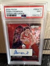 PSA 9, 2024 Panini Prizm- Amen Thompson Signature-Choice, autographed