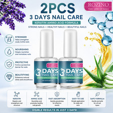 2 PACK ROZINO 3 Days Nail Care Nail Keratin Amino Acid Formula Polish