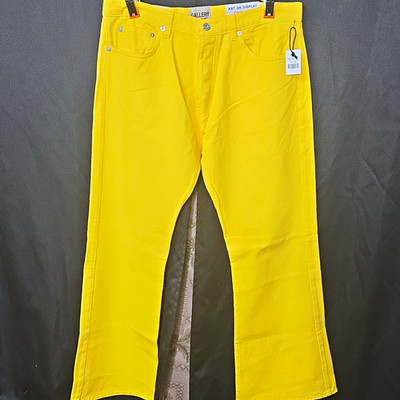 Gallery Dept. Yellow Cotton Denim Jeans Regular Fit Straight Leg 34 Art