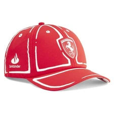 Scuderia Ferrari x Joshua Vides Las Vegas Grand Prix Red Cap Carlos Sainz 55 Hat