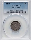 1814 Large Date Capped Bust Dime 10c PCGS VF30 - JR-2 R3 - Early US Silver Coin — photo 3
