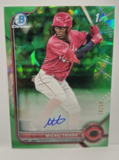 2022 Bowman Chrome Sapphire Michel Triana Prospect AUTOS 18/50  Green Auto Reds