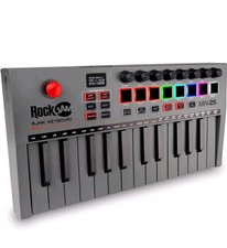 RockJam 25 Key Bluetooth MIDI Keyboard Piano, Touchpads, Rechargeable, Wireless