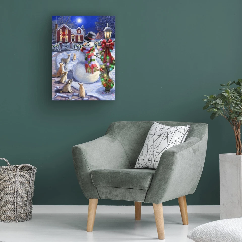 Arte en lienzo de bellas artes de marca 'muñeco de nieve de Nochebuena' por Marie August Anderson Foto 2 de 4
