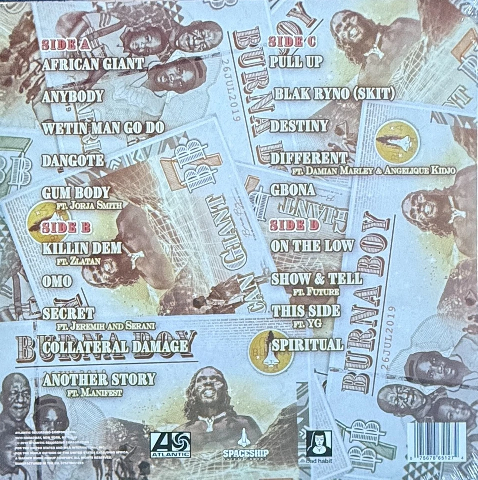 Burna Boy – African Giant – Vinyl LP 2019 Sealed Afrobeats RNB Reggae - Image 2 of 2