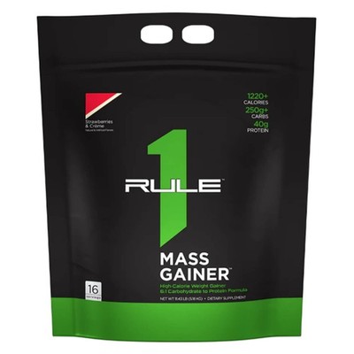 RULE 1 Mass Gainer 16 serv Strawberries Creme Mass Weight Gainer 11.43lb