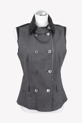 Karen Millen Damen Weste Gr. 36 Grau Damenweste Weste Jacke Alltag