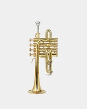 QUEENBRASS Piccolo Trumpet BRASS Bb/A Pitch 4-Valve  Brass with-Case &Mouthpiece