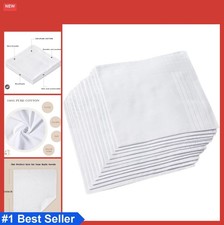 Men's Cotton Handkerchiefs 100 Cotton 16 Inch Size Solid White Classic Hankies