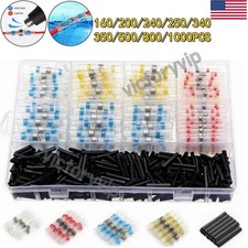 160/1000PCS Waterproof Heat Shrink Solder Seal Sleeve Butt Wire Connectors Kit