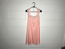 Vintage 80 s Peachy Nylon Cottagecore Nightgown