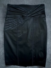 Y2K BEBE Satin Black Skirt made in USA Size 2 Back Slit