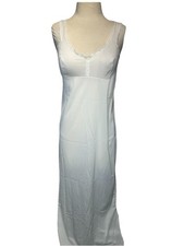 Vintage Ivory Slip Dress Nightgown With Lace Trim S/M