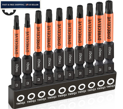 DYRECELVE 10-Pack 8-Point Star Bit Set Bits #1, #2 and #3, Blue