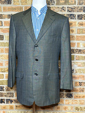 Ermenegildo Zegna Trofeo Gray Wool Twill 3 Button Sport Coat Blazer Mens 44L