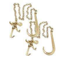 2Pk 5/16"x6' Leg G70 Long J Hook Tow Chain RTJ Cluster & Grab Hook 4700 # WLL