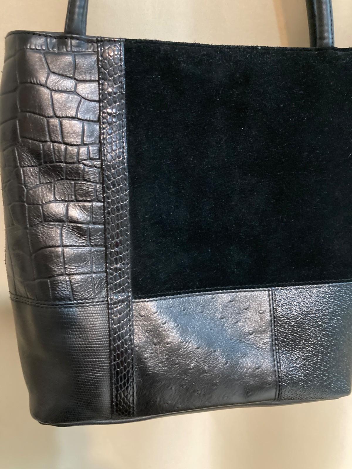 Giani Bernini  Black Patchwork Leather  Shoulder … - image 5