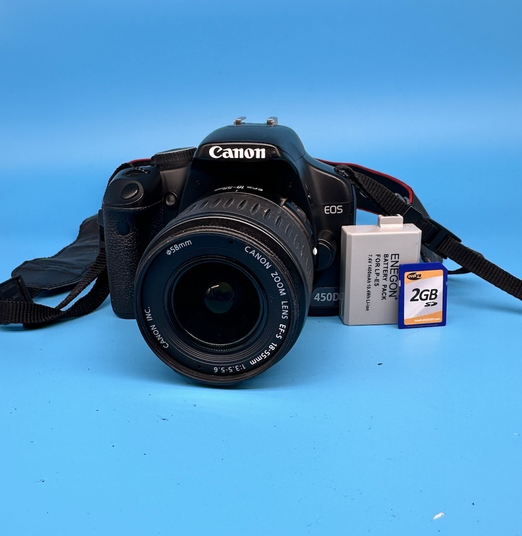 値下げ Canon eos450d + EFS18-55mm Canon EOS 450D Digital SLR Camera With EF-S 18-55mm Lens & SD card