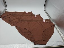 3pr NWT Ashley Stewart Plus Panties Sz 34/36 6X Solid Mocha Brown Seamless 037