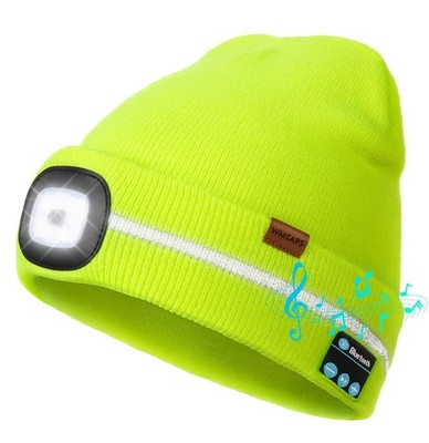 Wmcaps Reflective Stripe Bluetooth Beanie with a Light High Visibility Winter...