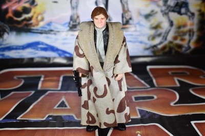 ORIGINAL VINTAGE HAN SOLO TRENCHCOAT REPRO BLASTER STAR WARS FIGUR REF D7252