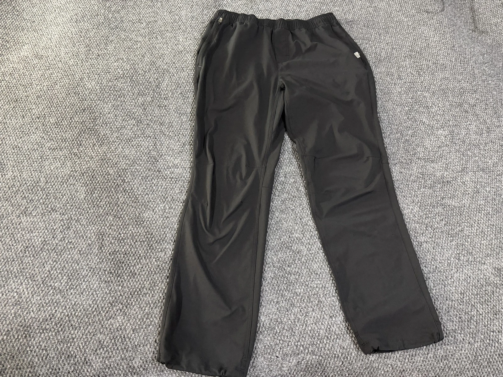 L.L. Bean Pants Mens 35x30 Black Softshell Rain Elastic Waist Hiking Outdoor