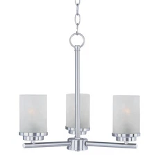 Maxim Lighting Corona 3-Light Chandelier with Frosted Shade, Satin Nickel