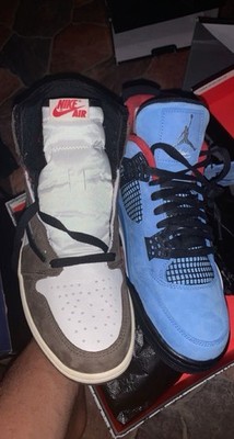 Travis Scott 1s, and Travis Scott 4s