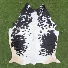 100% Real Natural Area Cow Hair On Cowhide Skin Floor Rug Carpet(70"x61") CC1439