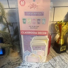 Callie Danielle Cup of Pep Talk Classroom Decor Bulletin Board Kit 61 Pc Teacher