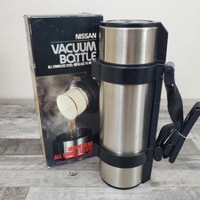 Vintage Nissan Stainless Insulated Thermos HGH-1000 1 Liter Made In Japan