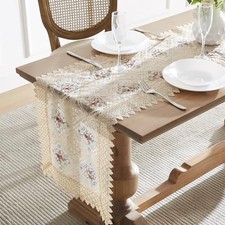 Gold Lace Table Runner. 72 Inch Long, 72" x 16" Rectangular Linen