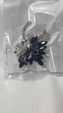 Blue Bouquet Rhinestone Enamel Brooch