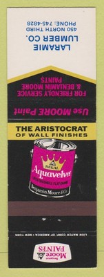 Matchbook Cover - Benjamin Moore Paint Regal Laramie Lumber WY