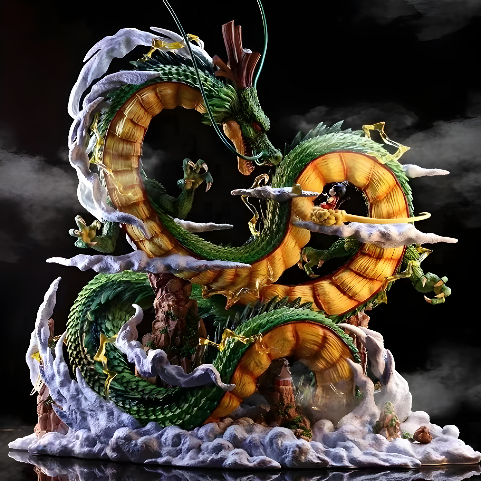 Figura de acción de 24 cm Dragon Ball Z Goku y Shenron PVC estatua modelo de anime juguete de regalo