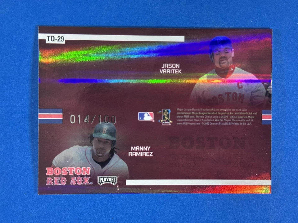 2005 Absolute Memorabilia Quads Spectrum Nixon/Ramirez/Varitek/David Ortiz /100 - Image 2 of 2