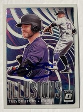 Trevor Story Colorado Rockies 2020 Optic Illusions #01-14 Signed Baseball Card