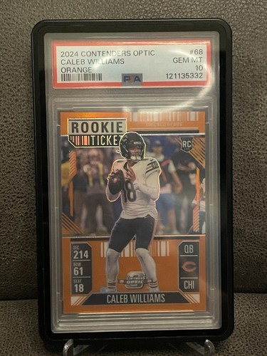 🔥Caleb Williams 2024 Panini Contenders Optic Rookie Ticket Orange /75 PSA 10
